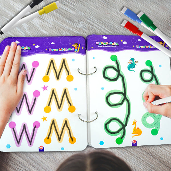 64 Pages Reusable Tracing Line book to improve HANDWRITING For kids