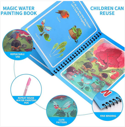 Reusable Magic Water Drawing Book [Set of 4]