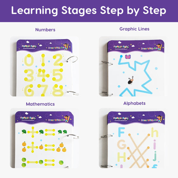 64 Pages Reusable Tracing Line book to improve HANDWRITING For kids