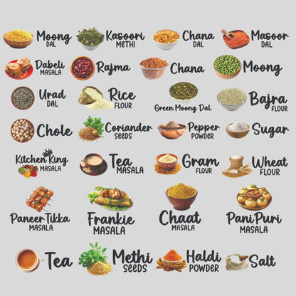 3D Kitchen Label Stickers (60 Stickers)