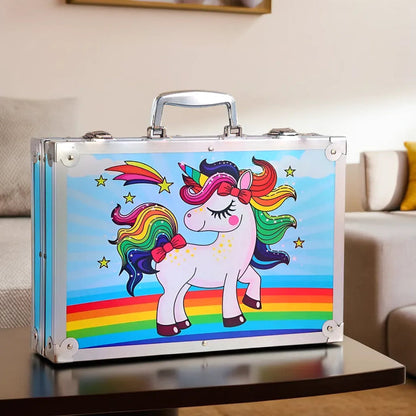 Unicorn Drawing Kit Pink (145pc) - Markers, Crayons, H&B Pencils, Case